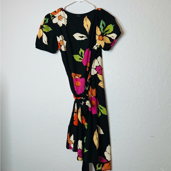 Billabong Hot Tropics Mini Wrap Dress Black Pebble XS A5 - Picture 4 of 6